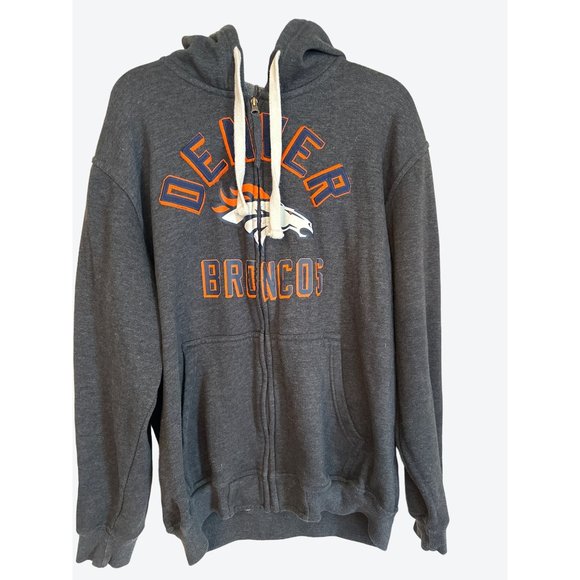 NFL Other - NFL Cotton Polyester Blend Denver Broncos Gray Zippered Men’s Hoodie Sz XL